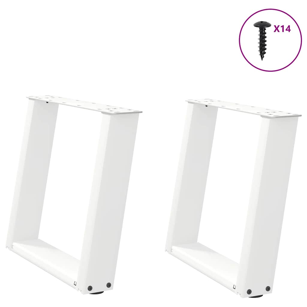 Salontafelpoten 2 st U-vormig 50x(42-43) cm staal wit is nu te koop bij PeponiXL, paradijselijk wonen!