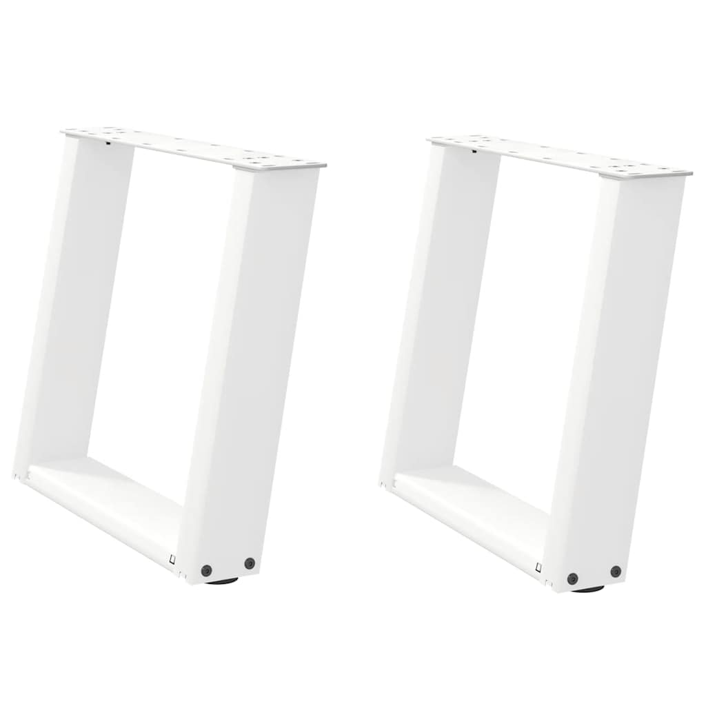 Salontafelpoten 2 st U-vormig 50x(42-43) cm staal wit is nu te koop bij PeponiXL, paradijselijk wonen!