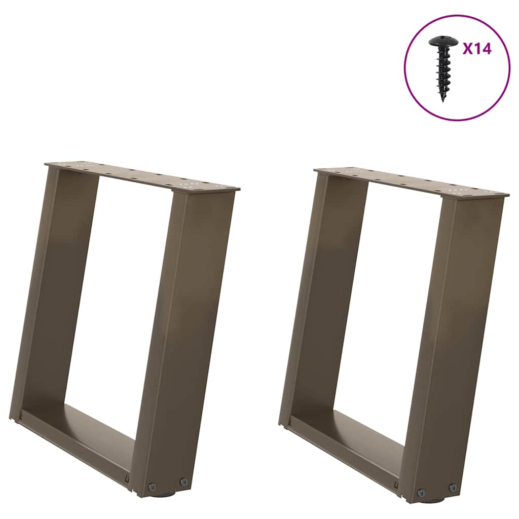 Salontafelpoten 2 st U-vormig 50x(42-43) cm staal naturel is nu te koop bij PeponiXL, paradijselijk wonen!