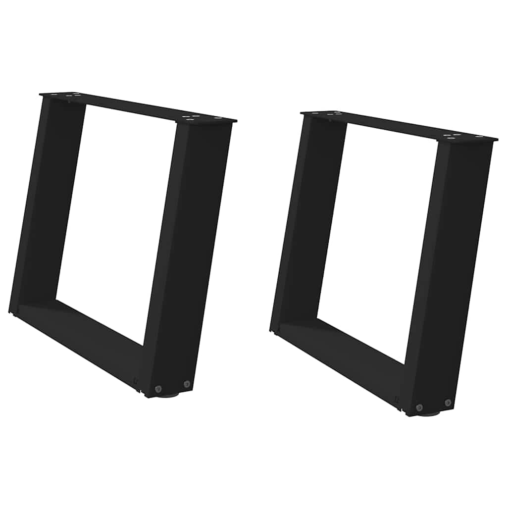 Salontafelpoten 2 st U-vormig 60x(42-43) cm staal zwart is nu te koop bij PeponiXL, paradijselijk wonen!