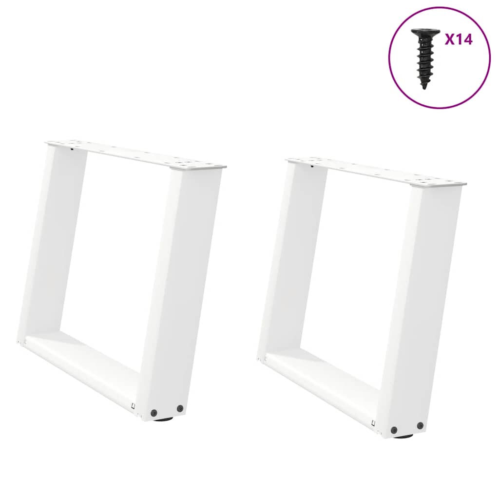 Salontafelpoten 2 st U-vormig 60x(42-43) cm staal wit is nu te koop bij PeponiXL, paradijselijk wonen!