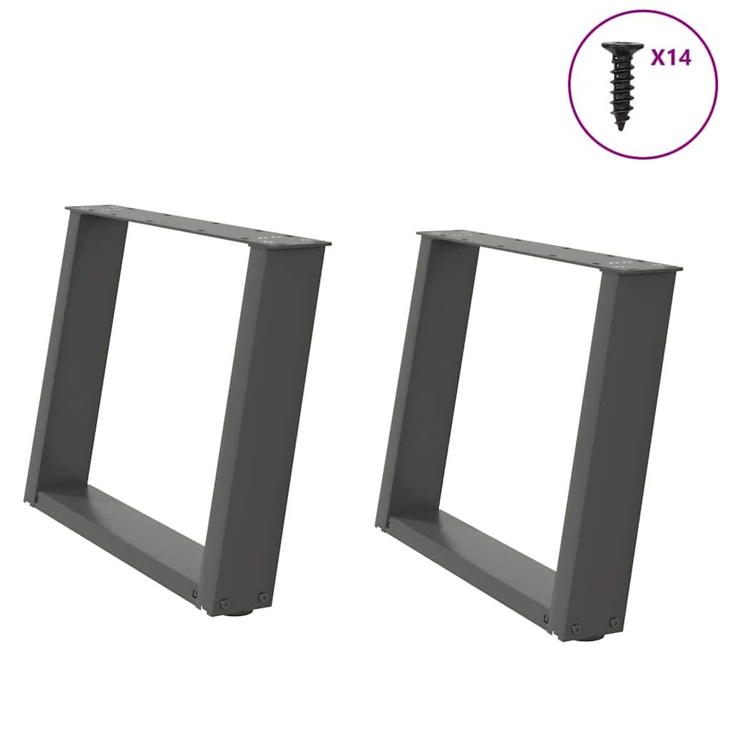 Salontafelpoten 2 st U-vormig 60x(42-43) cm staal antraciet is nu te koop bij PeponiXL, paradijselijk wonen!