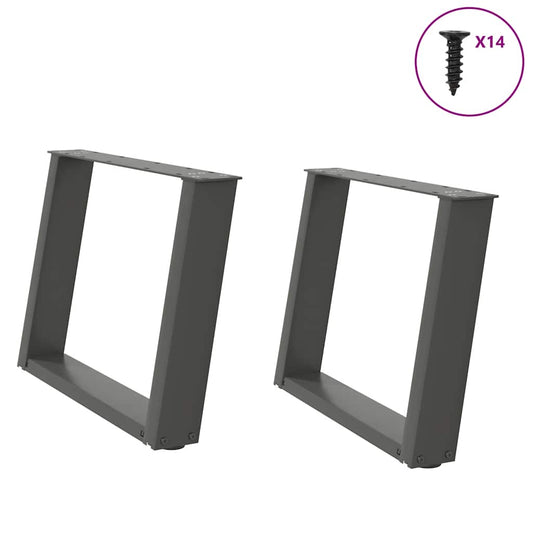 Salontafelpoten 2 st U-vormig 60x(42-43) cm staal antraciet is nu te koop bij PeponiXL, paradijselijk wonen!