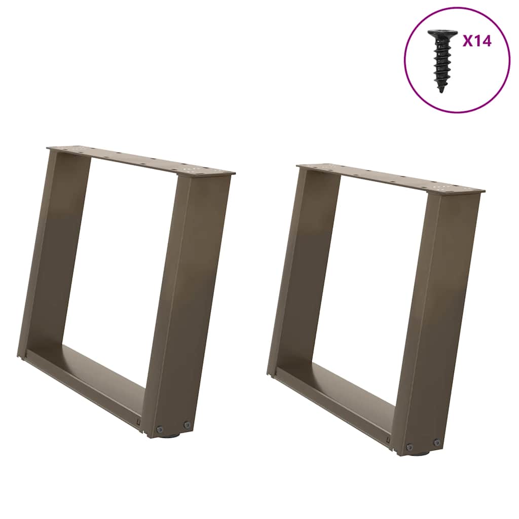 Salontafelpoten 2 st U-vormig 60x(42-43) cm staal naturel is nu te koop bij PeponiXL, paradijselijk wonen!