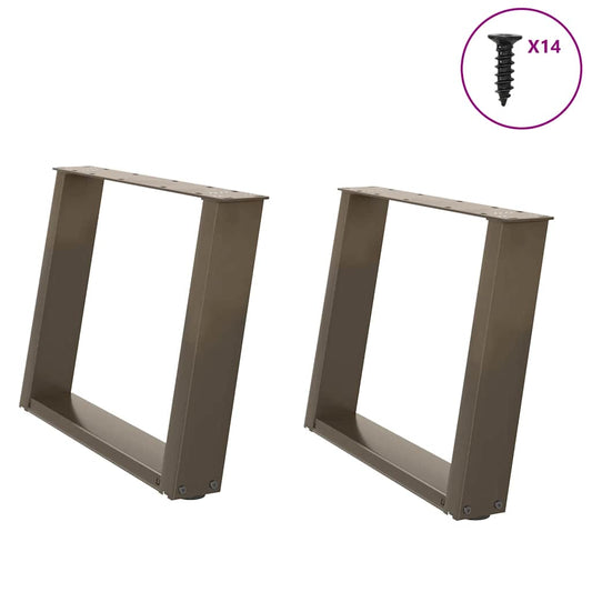 Salontafelpoten 2 st U-vormig 60x(42-43) cm staal naturel is nu te koop bij PeponiXL, paradijselijk wonen!