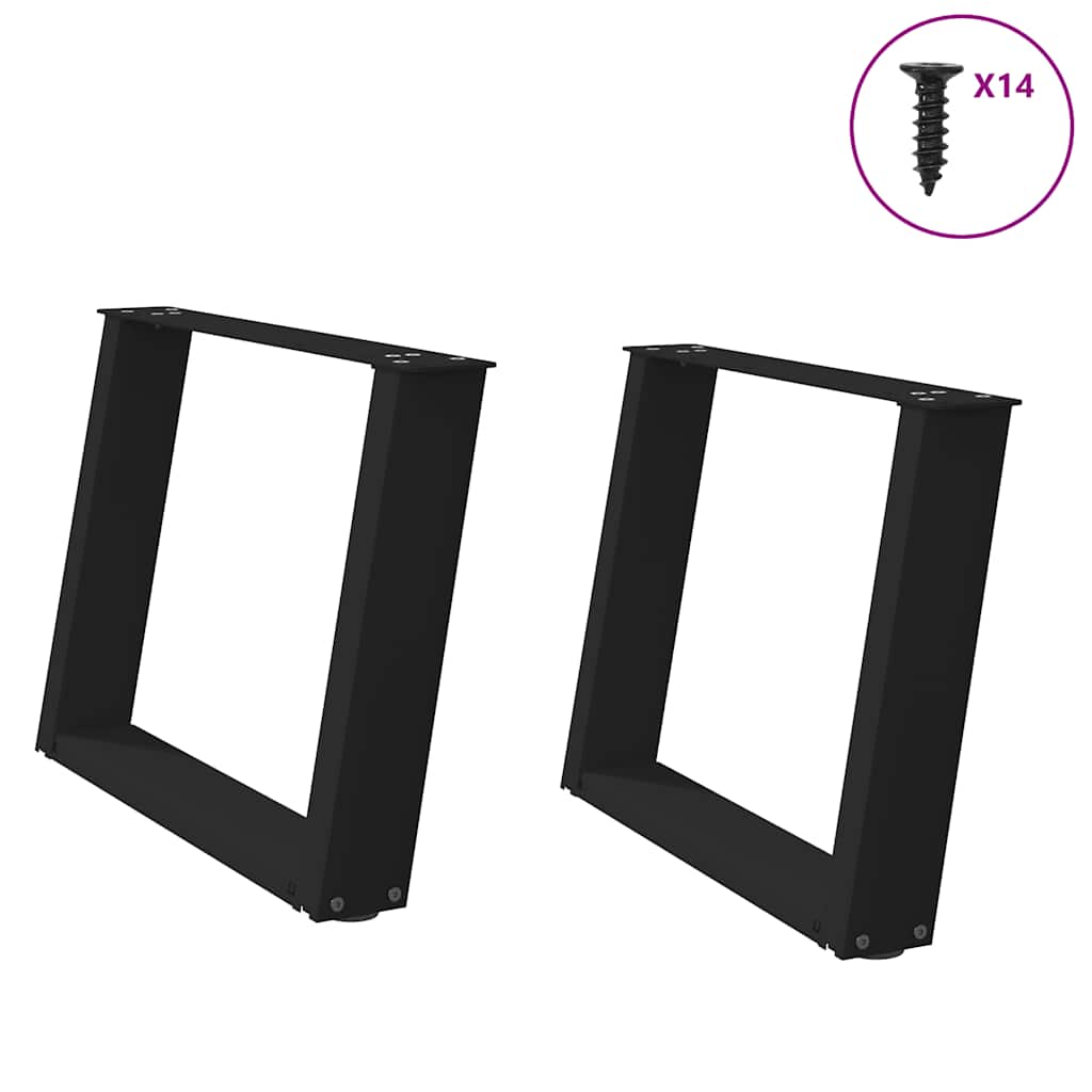 Salontafelpoten 2 st U-vormig 70x(42-43) cm staal zwart is nu te koop bij PeponiXL, paradijselijk wonen!