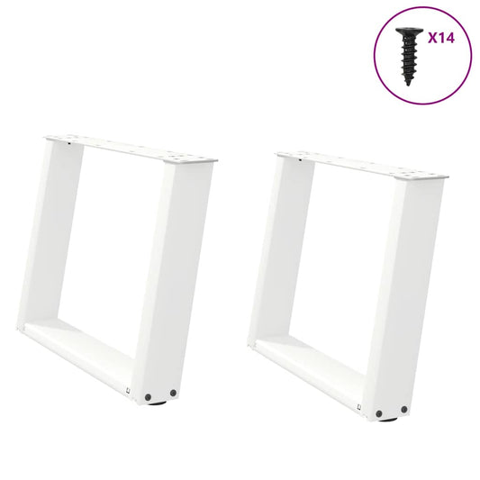 Salontafelpoten 2 st U-vormig 70x(42-43) cm staal wit is nu te koop bij PeponiXL, paradijselijk wonen!