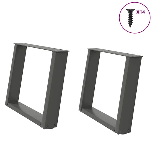 Salontafelpoten 2 st U-vormig 70x(42-43) cm staal antraciet is nu te koop bij PeponiXL, paradijselijk wonen!