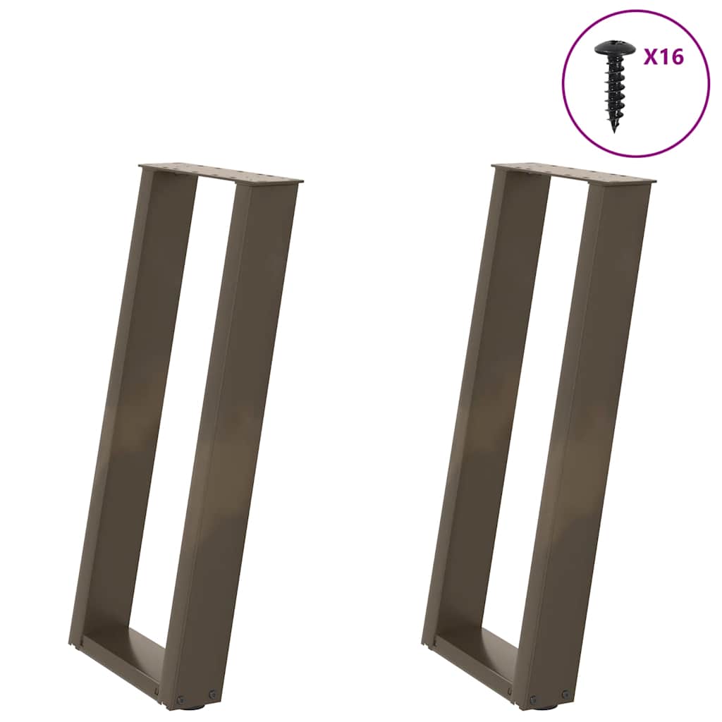 Console tafelpoten 2st U-vormig 38x(72-73)cm staal naturel is nu te koop bij PeponiXL, paradijselijk wonen!