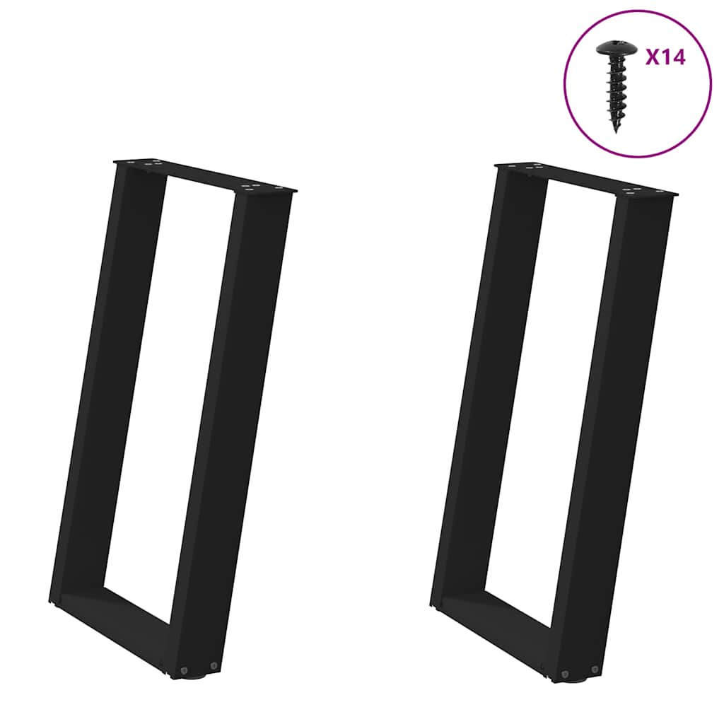 Eettafelpoten 2 st U-vormig 50x(72-73) cm staal zwart is nu te koop bij PeponiXL, paradijselijk wonen!