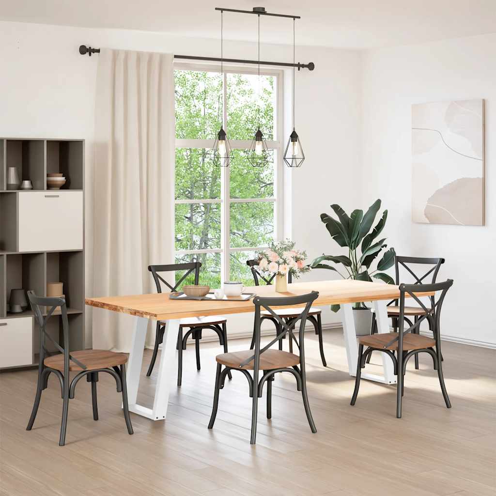 Eettafelpoten 2 st U-vormig 50x(72-73) cm staal wit is nu te koop bij PeponiXL, paradijselijk wonen!