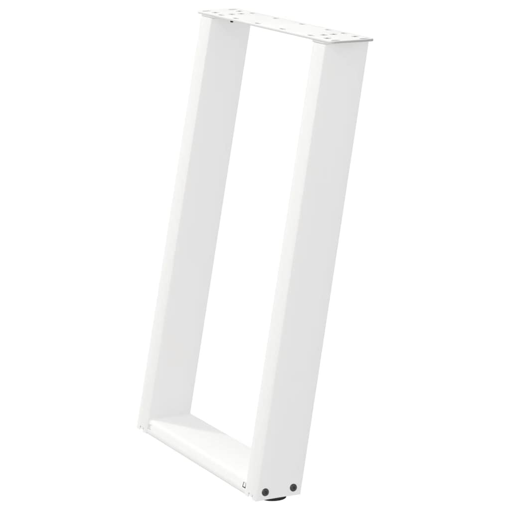 Eettafelpoten 2 st U-vormig 50x(72-73) cm staal wit is nu te koop bij PeponiXL, paradijselijk wonen!