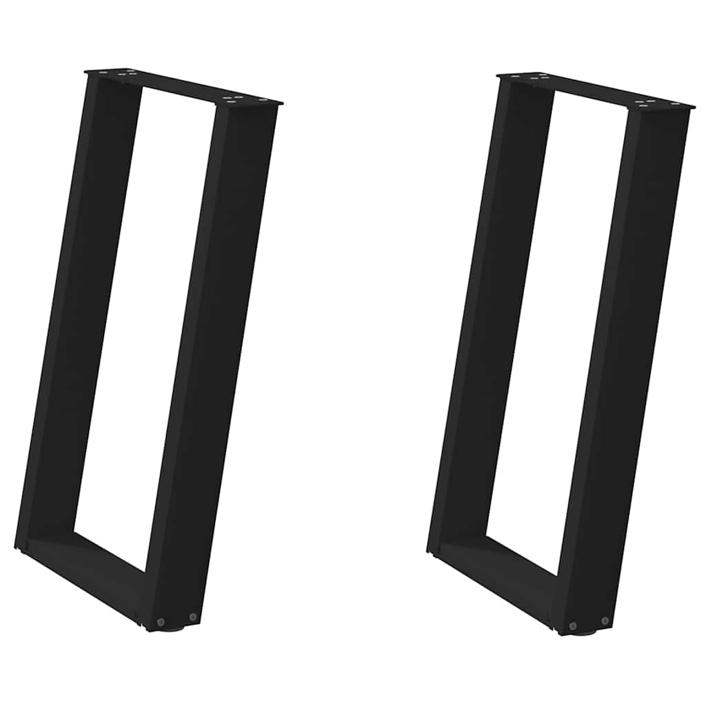 Eettafelpoten 2 st U-vormig 60x(72-73) cm staal zwart is nu te koop bij PeponiXL, paradijselijk wonen!