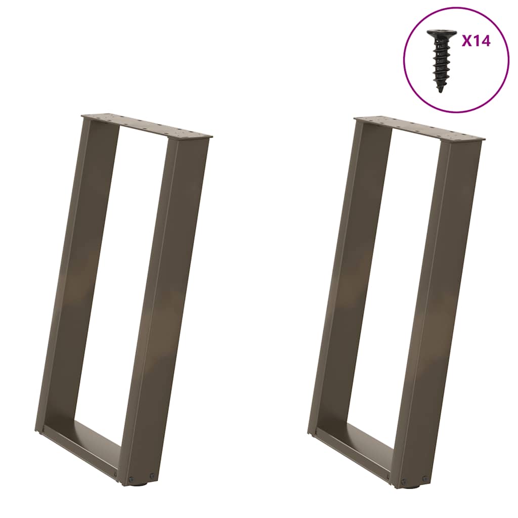 Eettafelpoten 2 st U-vormig 60x(72-73) cm staal naturel is nu te koop bij PeponiXL, paradijselijk wonen!