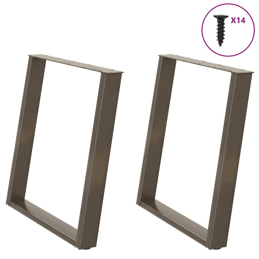 Eettafelpoten 2 st U-vormig 70x(72-73) cm staal naturel is nu te koop bij PeponiXL, paradijselijk wonen!