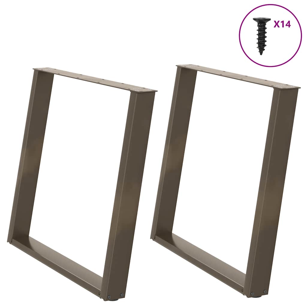Eettafelpoten 2 st U-vormig 100x(72-73) cm staal naturel is nu te koop bij PeponiXL, paradijselijk wonen!