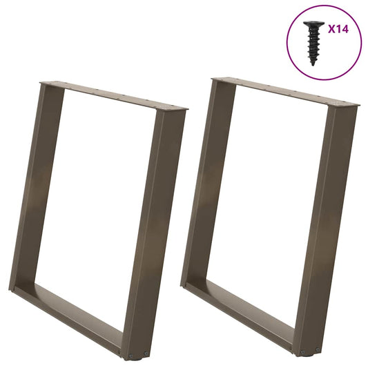 Eettafelpoten 2 st U-vormig 100x(72-73) cm staal naturel is nu te koop bij PeponiXL, paradijselijk wonen!