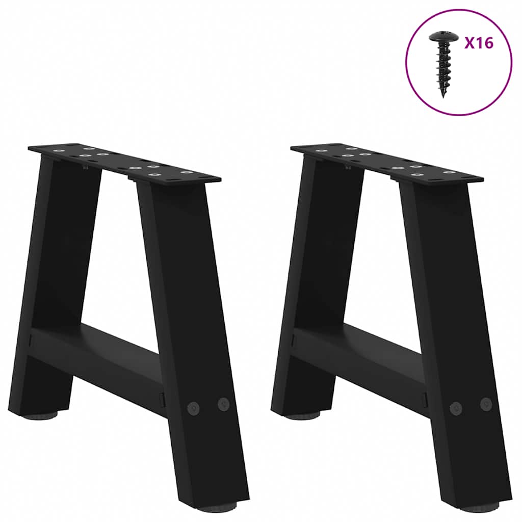 Salontafelpoten 2 st A-vormig 30x(30-31) cm staal zwart is nu te koop bij PeponiXL, paradijselijk wonen!