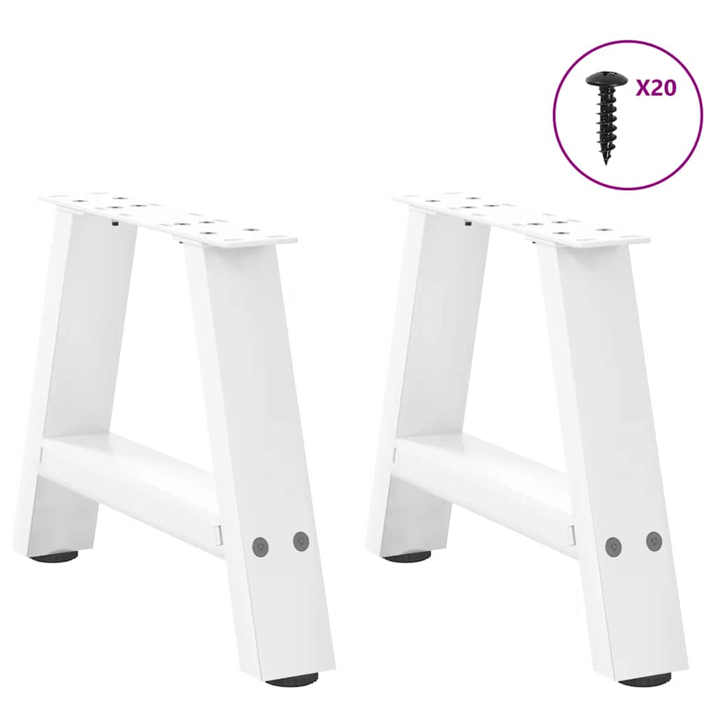 Salontafelpoten 2 st A-vormig 40x(30-31) cm staal wit is nu te koop bij PeponiXL, paradijselijk wonen!
