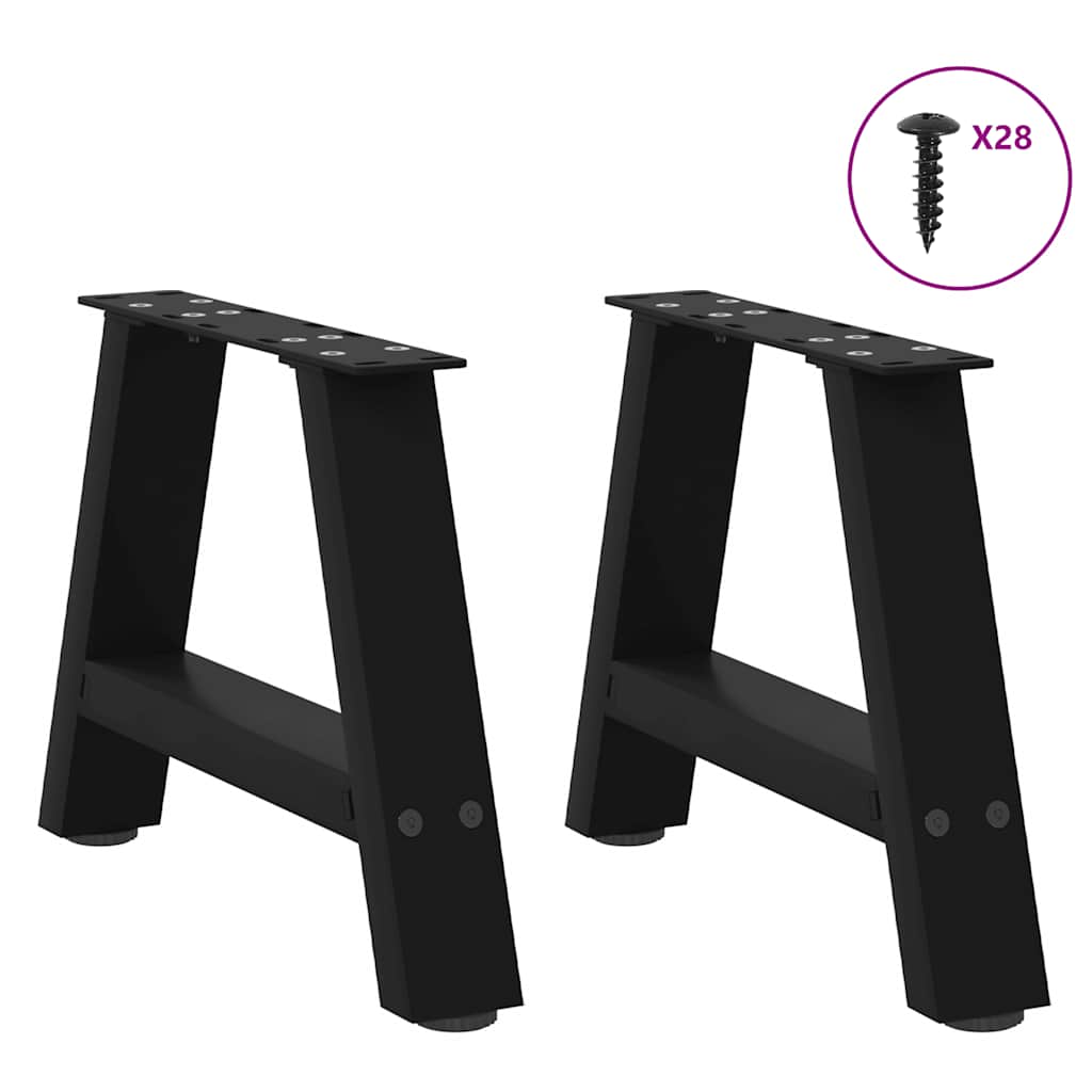 Salontafelpoten 2 st A-vormig 50x(30-31) cm staal zwart is nu te koop bij PeponiXL, paradijselijk wonen!
