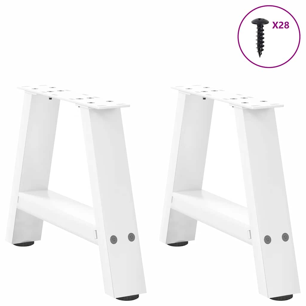 Salontafelpoten 2 st A-vormig 50x(30-31) cm staal wit is nu te koop bij PeponiXL, paradijselijk wonen!