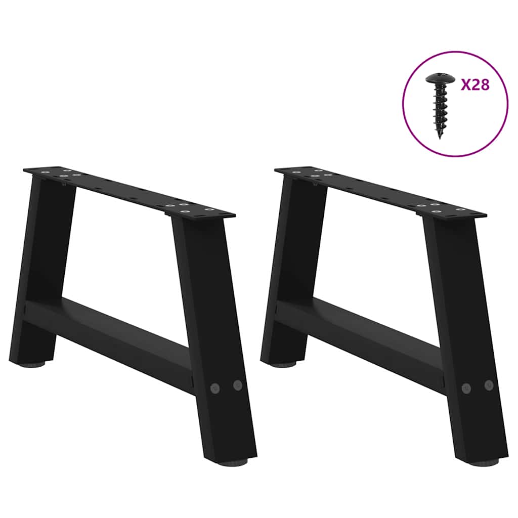 Salontafelpoten 2 st A-vormig 60x(30-31) cm staal zwart is nu te koop bij PeponiXL, paradijselijk wonen!