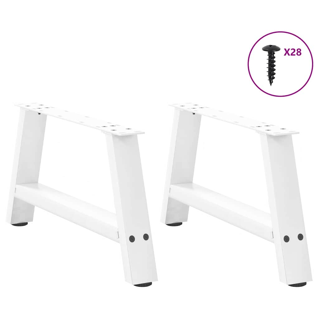 Salontafelpoten 2 st A-vormig 60x(30-31) cm staal wit is nu te koop bij PeponiXL, paradijselijk wonen!