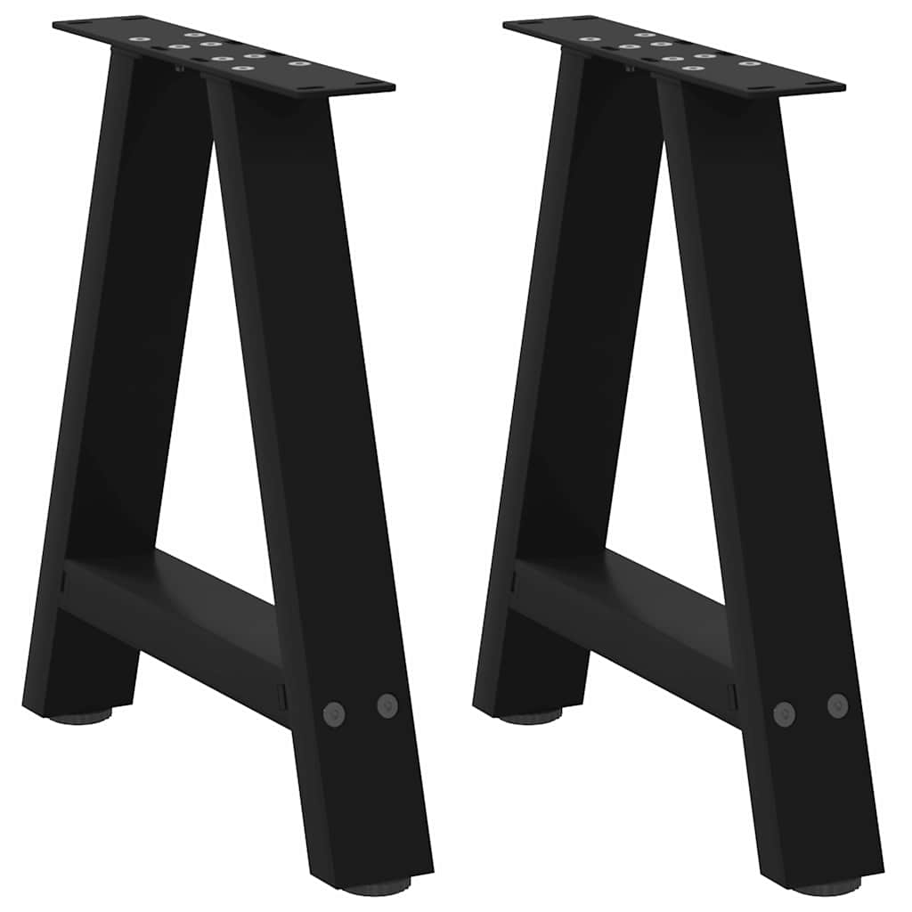 Salontafelpoten 2 st A-vormig 50x(42-43) cm staal zwart is nu te koop bij PeponiXL, paradijselijk wonen!