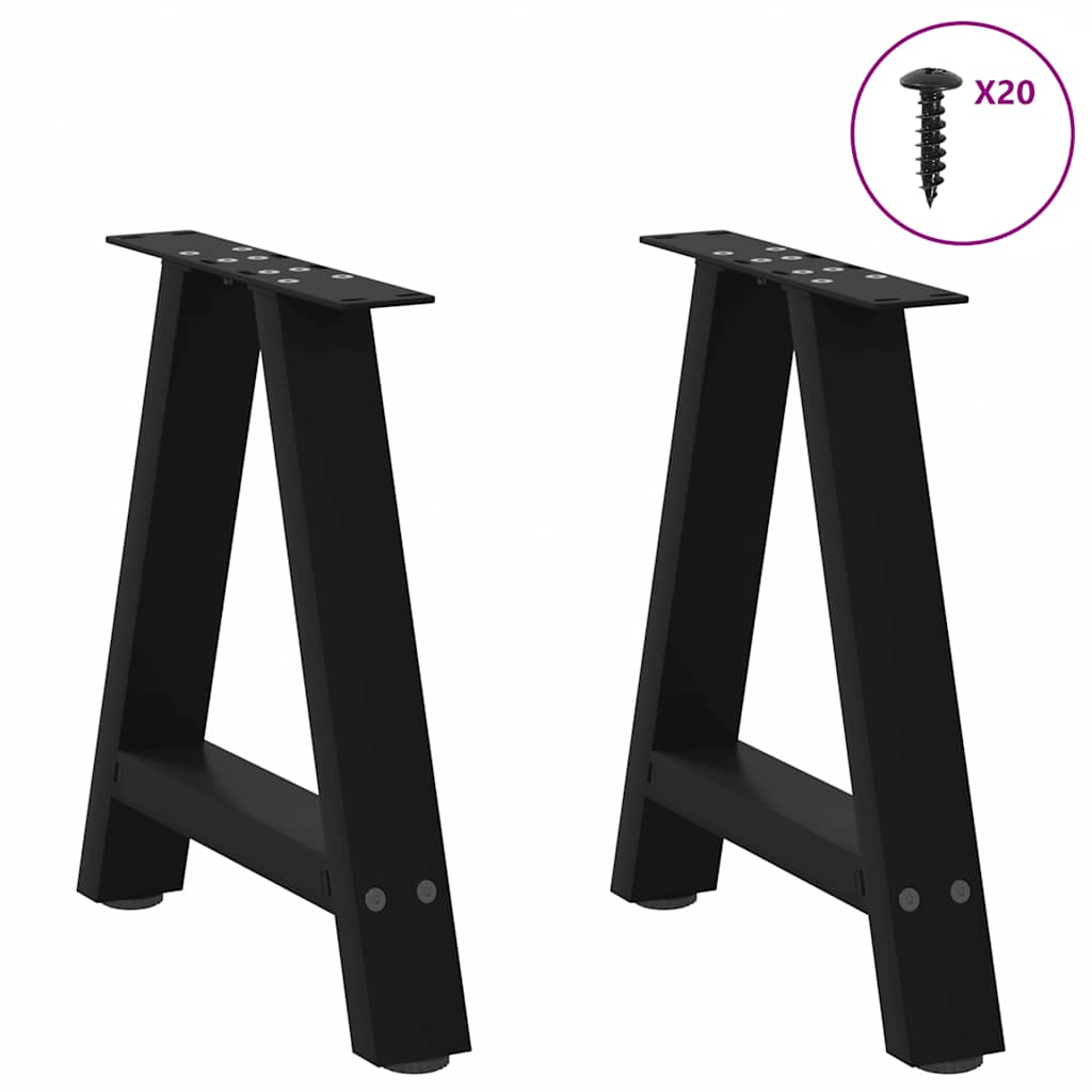 Salontafelpoten 2 st A-vormig 50x(42-43) cm staal zwart is nu te koop bij PeponiXL, paradijselijk wonen!