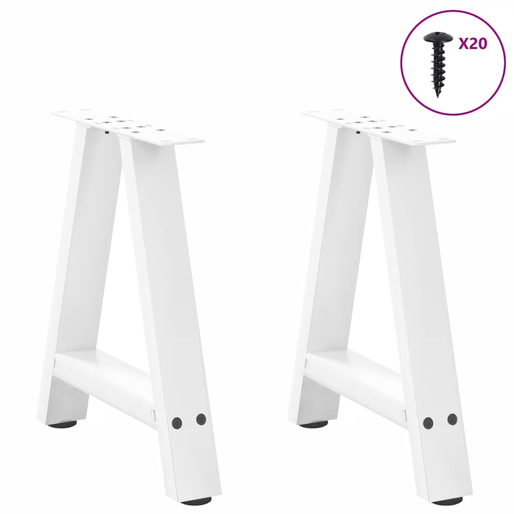 Salontafelpoten 2 st A-vormig 50x(42-43) cm staal wit is nu te koop bij PeponiXL, paradijselijk wonen!
