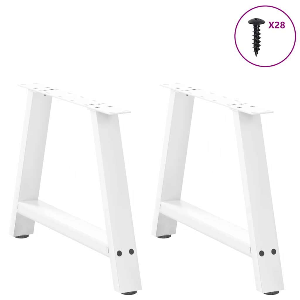 Salontafelpoten 2 st A-vormig 70x(42-43) cm staal wit is nu te koop bij PeponiXL, paradijselijk wonen!
