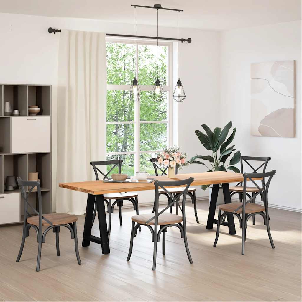 Eettafelpoten 2 st A-vormig 50x(72-73) cm staal zwart is nu te koop bij PeponiXL, paradijselijk wonen!
