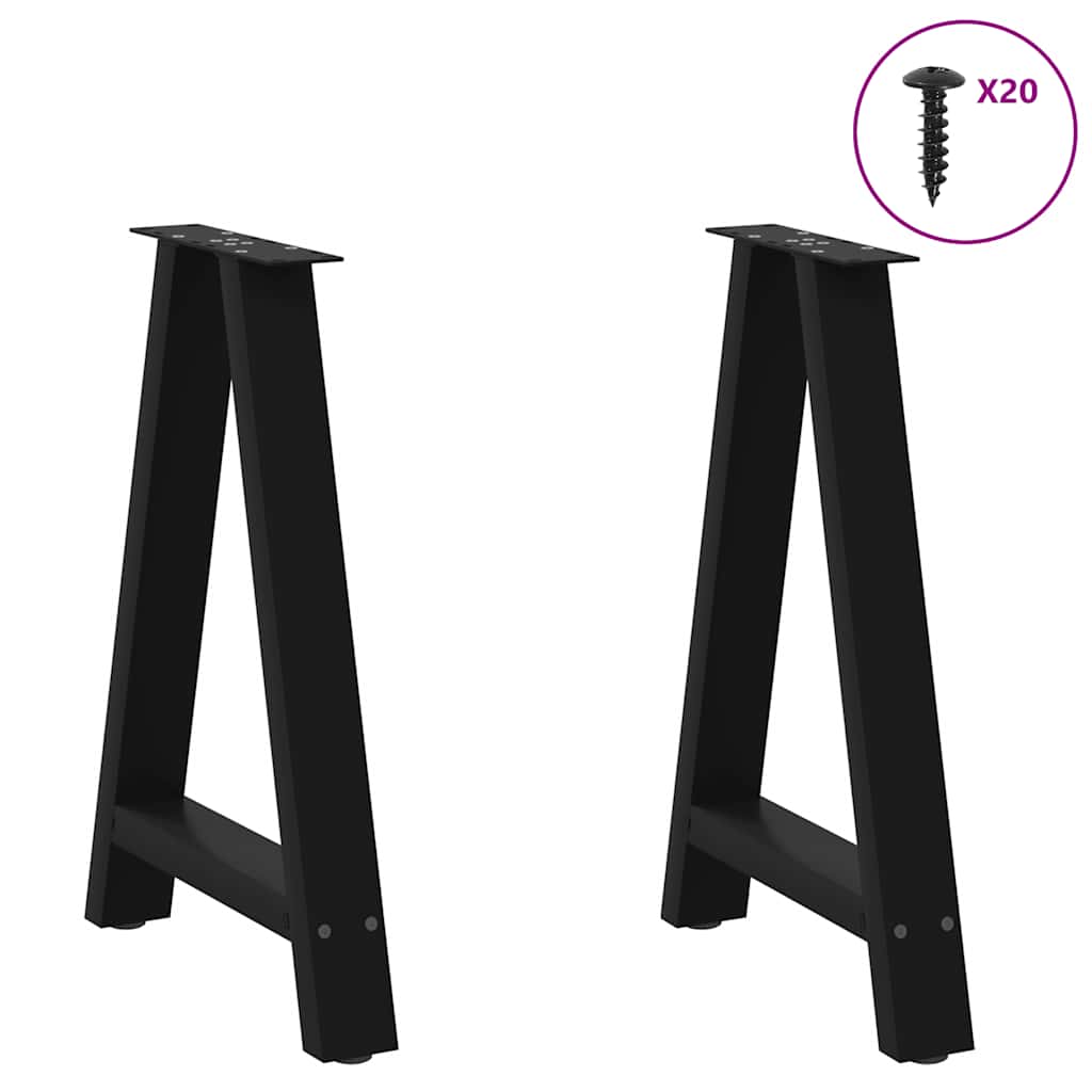 Eettafelpoten 2 st A-vormig 50x(72-73) cm staal zwart is nu te koop bij PeponiXL, paradijselijk wonen!