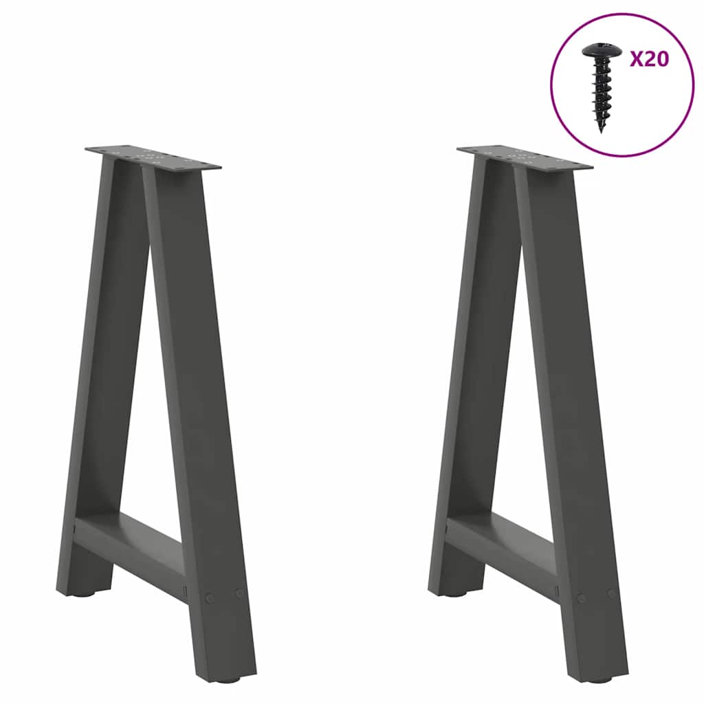 Eettafelpoten 2 st A-vormig 50x(72-73) cm staal antraciet is nu te koop bij PeponiXL, paradijselijk wonen!