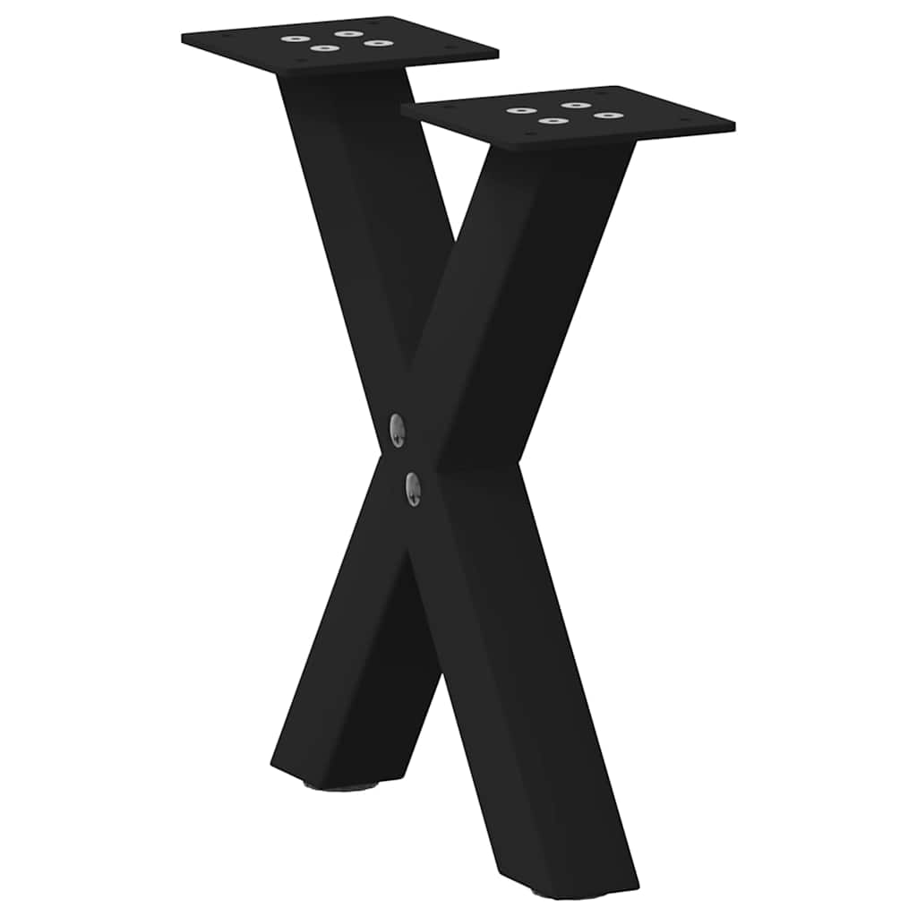 Salontafelpoten 2 st X-vormig 37x(30-31) cm staal zwart is nu te koop bij PeponiXL, paradijselijk wonen!