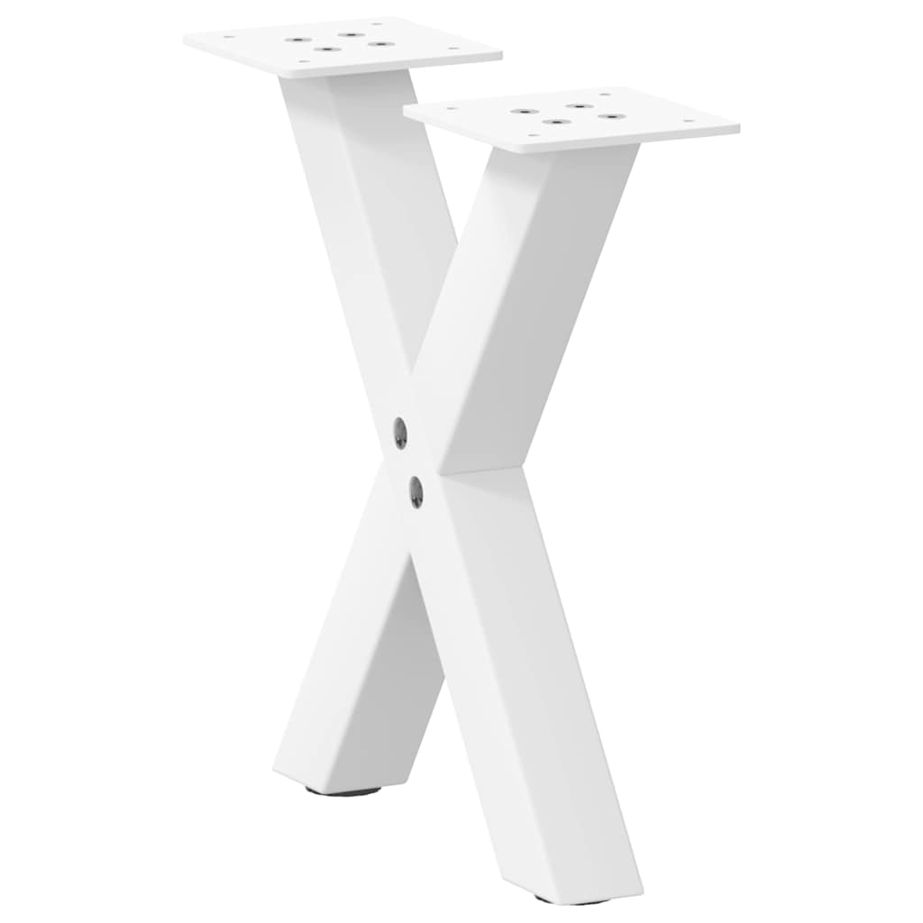 Salontafelpoten 2 st X-vormig 37x(30-31) cm staal wit is nu te koop bij PeponiXL, paradijselijk wonen!