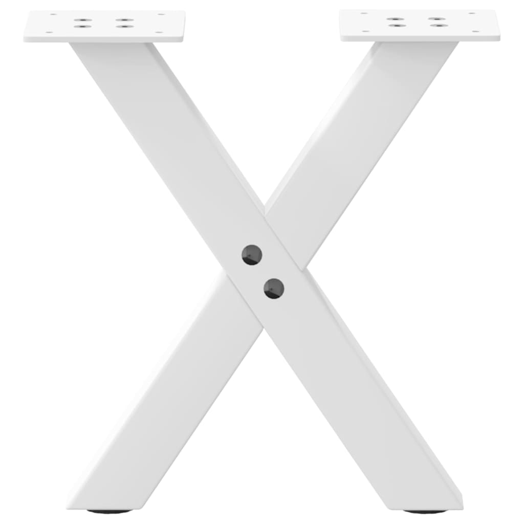 Salontafelpoten 2 st X-vormig 37x(30-31) cm staal wit is nu te koop bij PeponiXL, paradijselijk wonen!