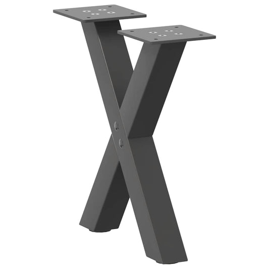 Salontafelpoten 2 st X-vormig 37x(30-31) cm staal antraciet is nu te koop bij PeponiXL, paradijselijk wonen!