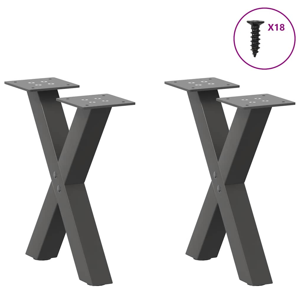 Salontafelpoten 2 st X-vormig 37x(30-31) cm staal antraciet is nu te koop bij PeponiXL, paradijselijk wonen!