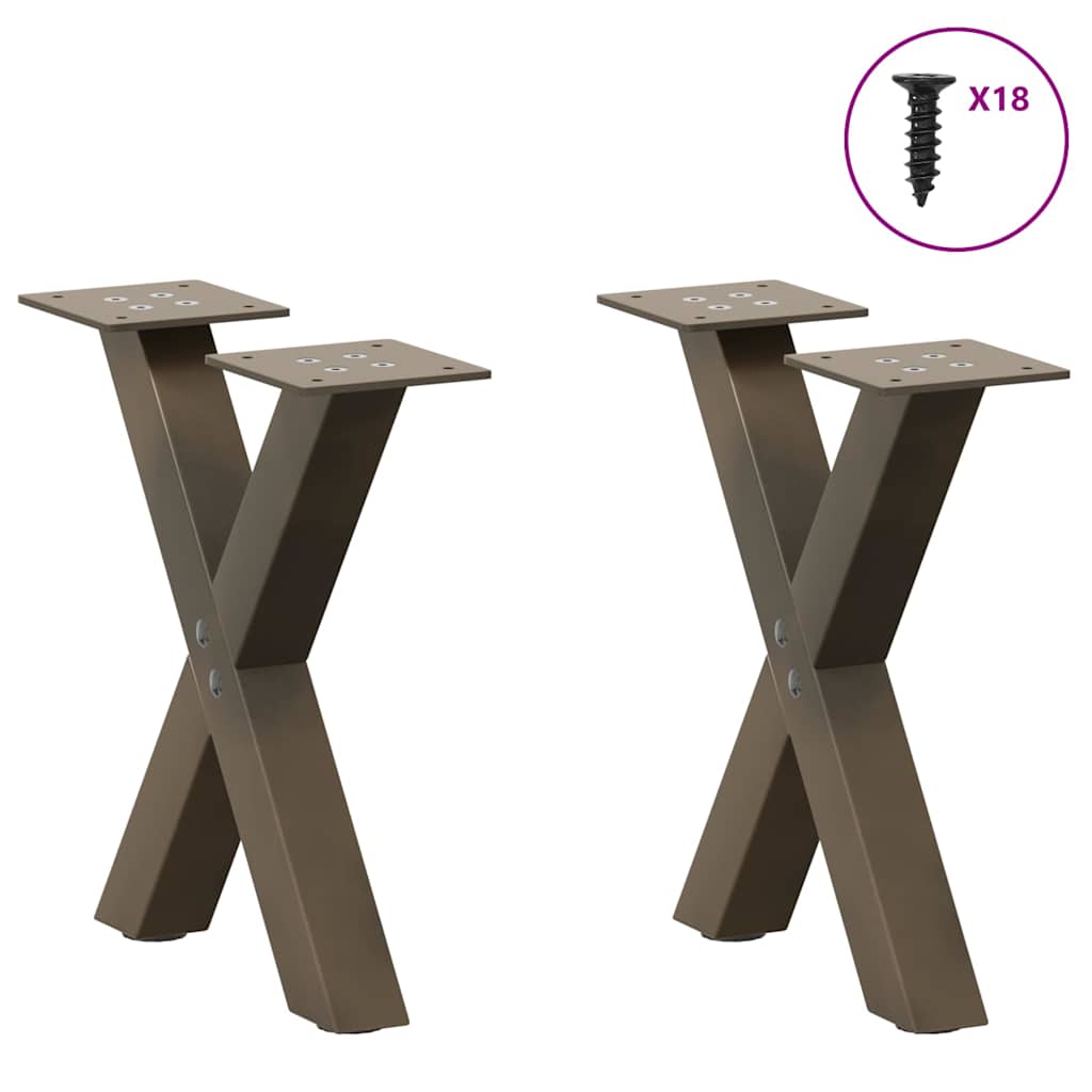 Salontafelpoten 2 st X-vormig 37x(30-31) cm staal naturel is nu te koop bij PeponiXL, paradijselijk wonen!