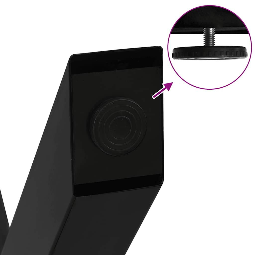 Salontafelpoten 2 st X-vormig 50x(30-31) cm staal zwart is nu te koop bij PeponiXL, paradijselijk wonen!