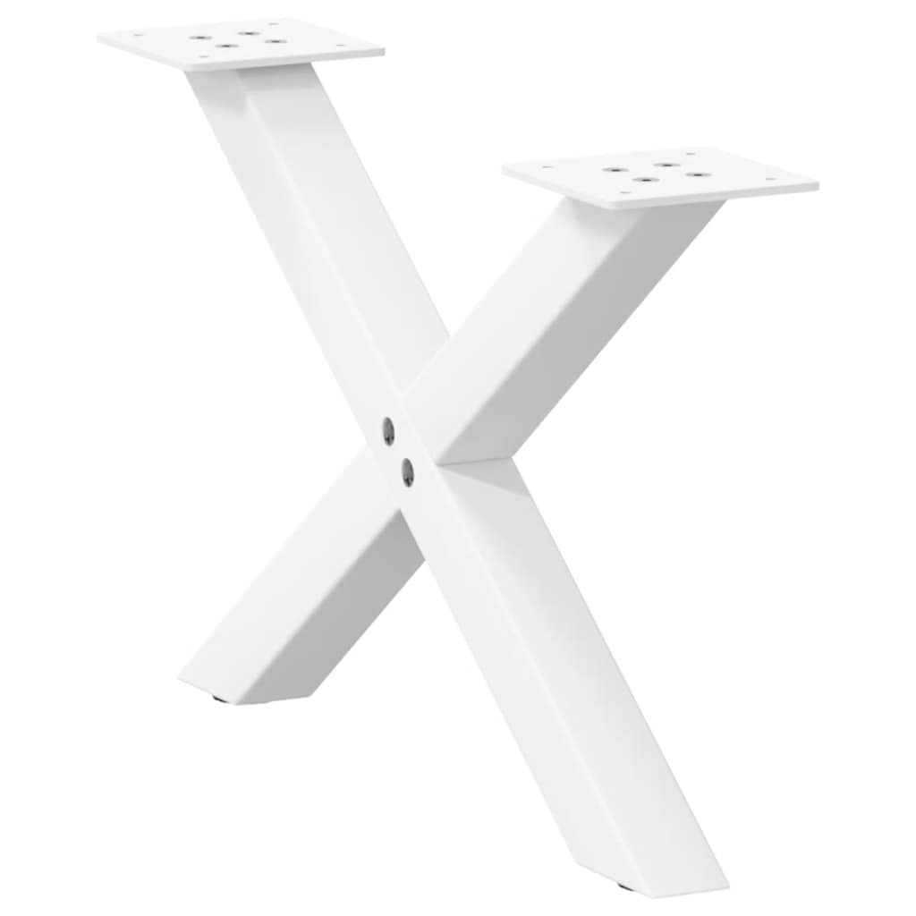 Salontafelpoten 2 st X-vormig 50x(30-31) cm staal wit is nu te koop bij PeponiXL, paradijselijk wonen!