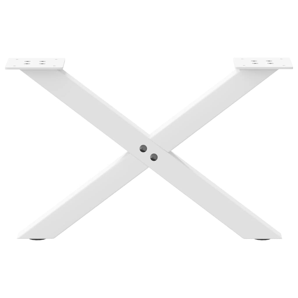 Salontafelpoten 2 st X-vormig 50x(30-31) cm staal wit is nu te koop bij PeponiXL, paradijselijk wonen!