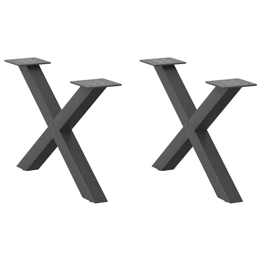 Salontafelpoten 2 st X-vormig 50x(30-31) cm staal antraciet is nu te koop bij PeponiXL, paradijselijk wonen!