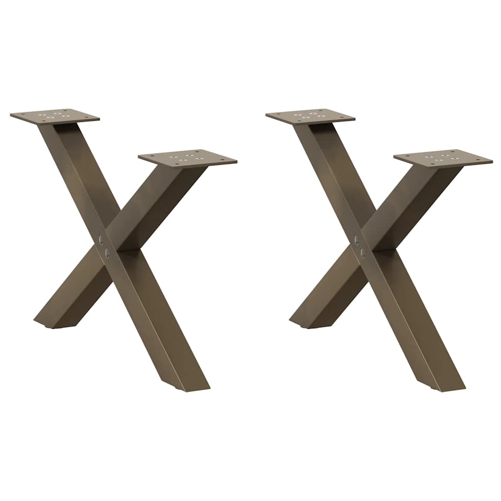 Salontafelpoten 2 st X-vormig 50x(30-31) cm staal naturel is nu te koop bij PeponiXL, paradijselijk wonen!
