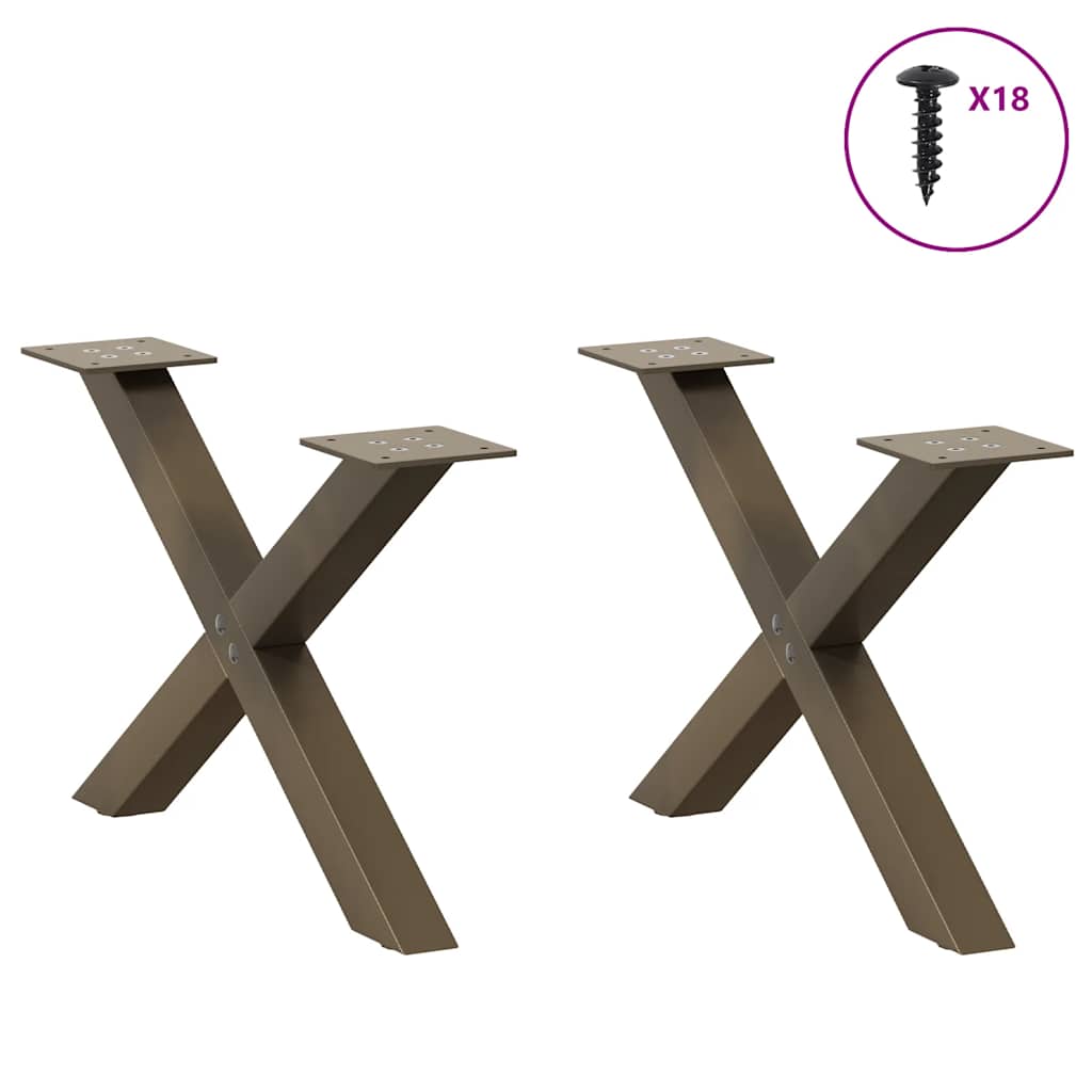 Salontafelpoten 2 st X-vormig 50x(30-31) cm staal naturel is nu te koop bij PeponiXL, paradijselijk wonen!