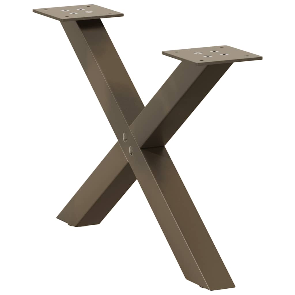Salontafelpoten 2 st X-vormig 50x(30-31) cm staal naturel is nu te koop bij PeponiXL, paradijselijk wonen!