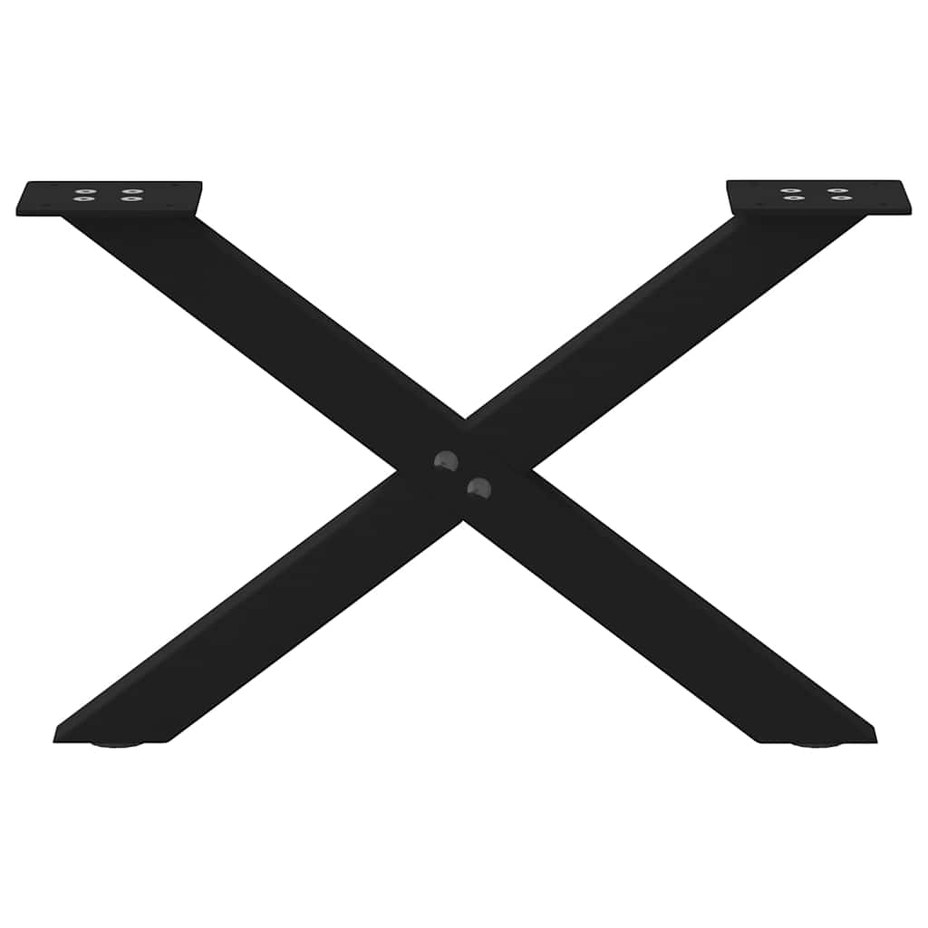 Salontafelpoten 2 st X-vormig 60x(30-31) cm staal zwart is nu te koop bij PeponiXL, paradijselijk wonen!
