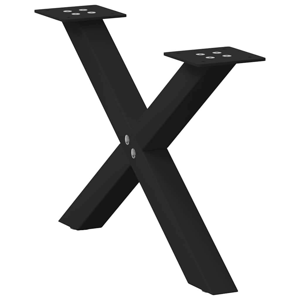 Salontafelpoten 2 st X-vormig 60x(30-31) cm staal zwart is nu te koop bij PeponiXL, paradijselijk wonen!
