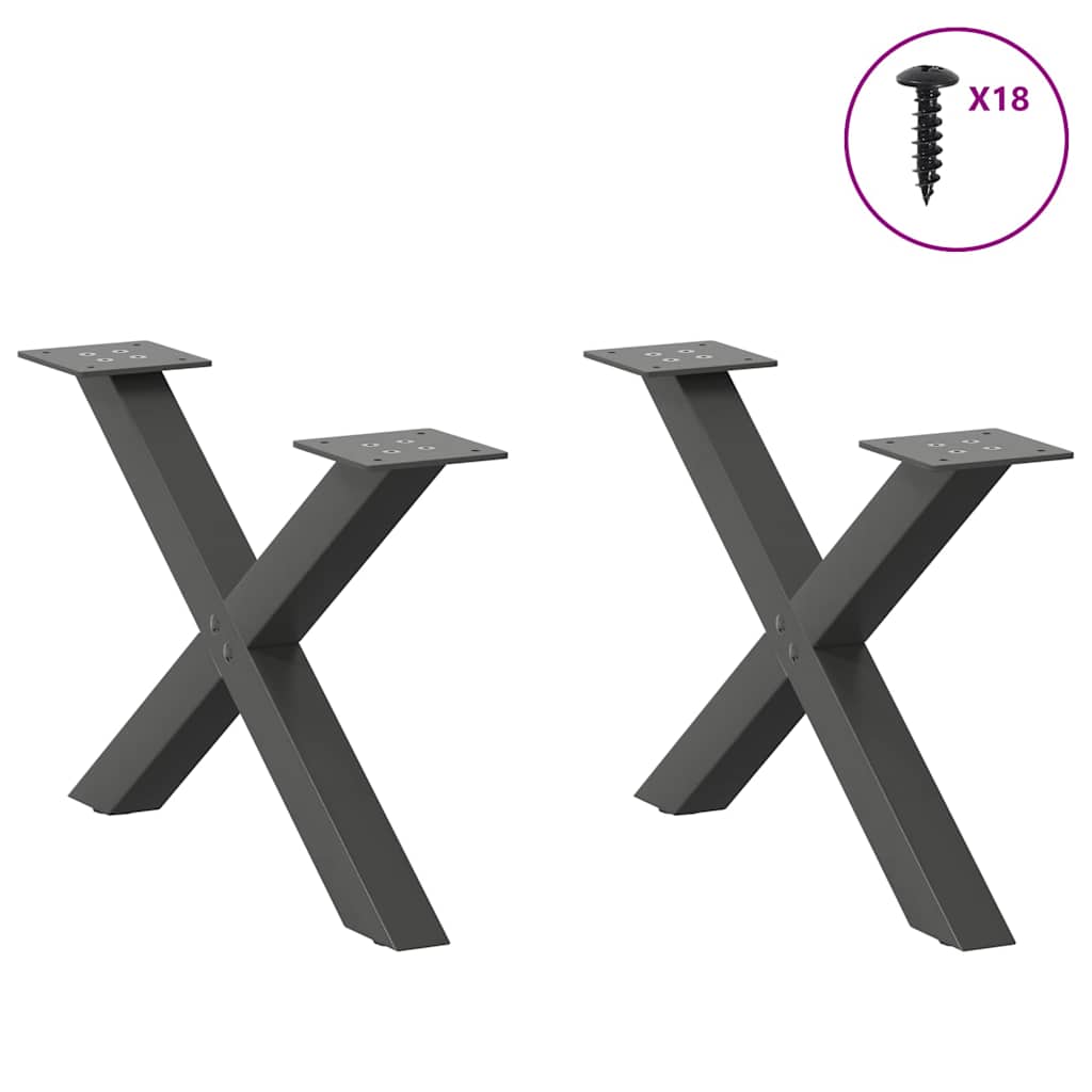 Salontafelpoten 2 st X-vormig 60x(30-31) cm staal antraciet is nu te koop bij PeponiXL, paradijselijk wonen!